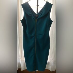 Enfocus Studio Teal Dress with Gold Accent
